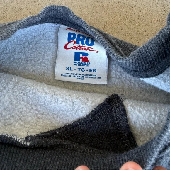 VINTAGE Russell Athletic Gray Crewneck Sweater - Picture 3 of 5